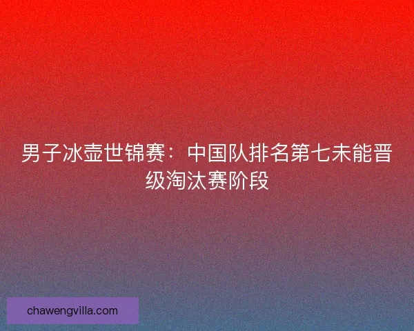 男子冰壶世锦赛：中国队排名第七未能晋级淘汰赛阶段